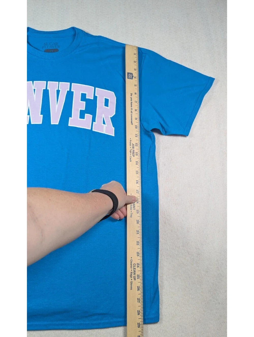Sugar Flower - Juniors Tee Shirt - Blue Denver Graphic - Size: 1x
